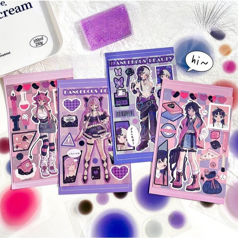 

batamall - DRESSING STICKER PREMIUM KARAKTER KARTUN GLITTER UNIK #ST170 STIKER ANAK DIY MAINAN TEMPEL ANAK DIY JURNAL PHOTOBOOM