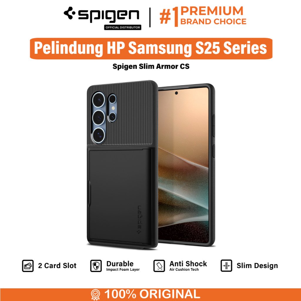 SPIGEN Case Samsung Galaxy S25 Ultra Plus Slim Armor CS Anti Crack Shock Slip Card Slot Cover Casing