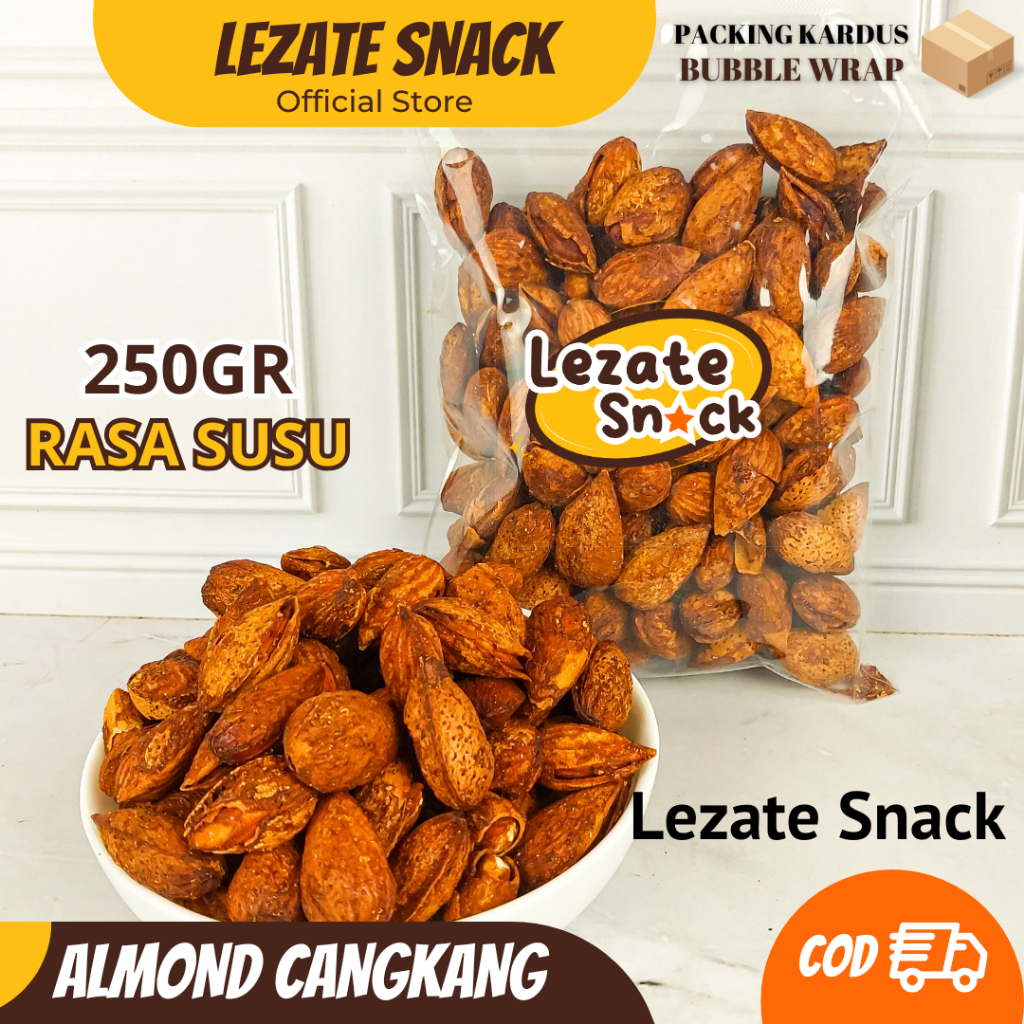 

Kacang Almond Panggang Siap Makan 250GR Rasa Susu / Butter Milk Murah Renyah / Kacang Almon Cangkang Roasted Panggang Oven Utuh Premium
