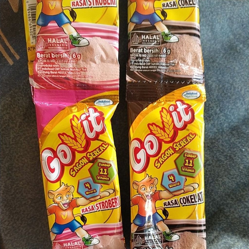 

govit sagon sereal rasa coklat dan strawberry renceng isi 10