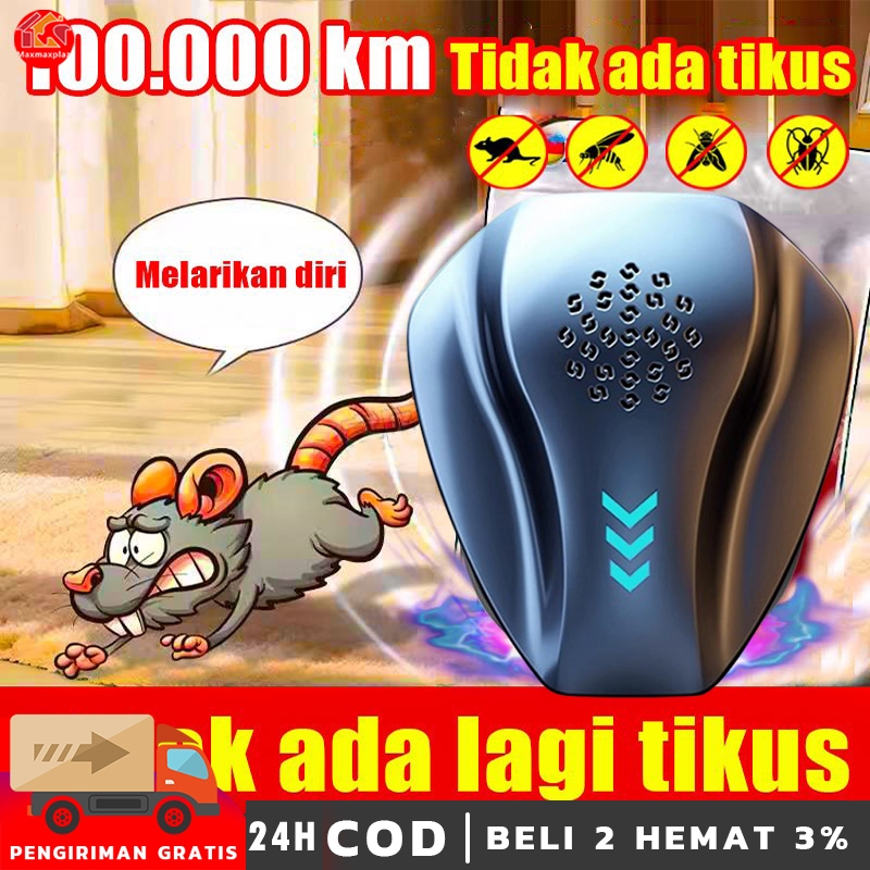 [20000 meter tanpa tikus] Pengusir Tikus Ultrasonik Anti Tikus Pengusir Tikus Ultrasonik Pengusir 4D
