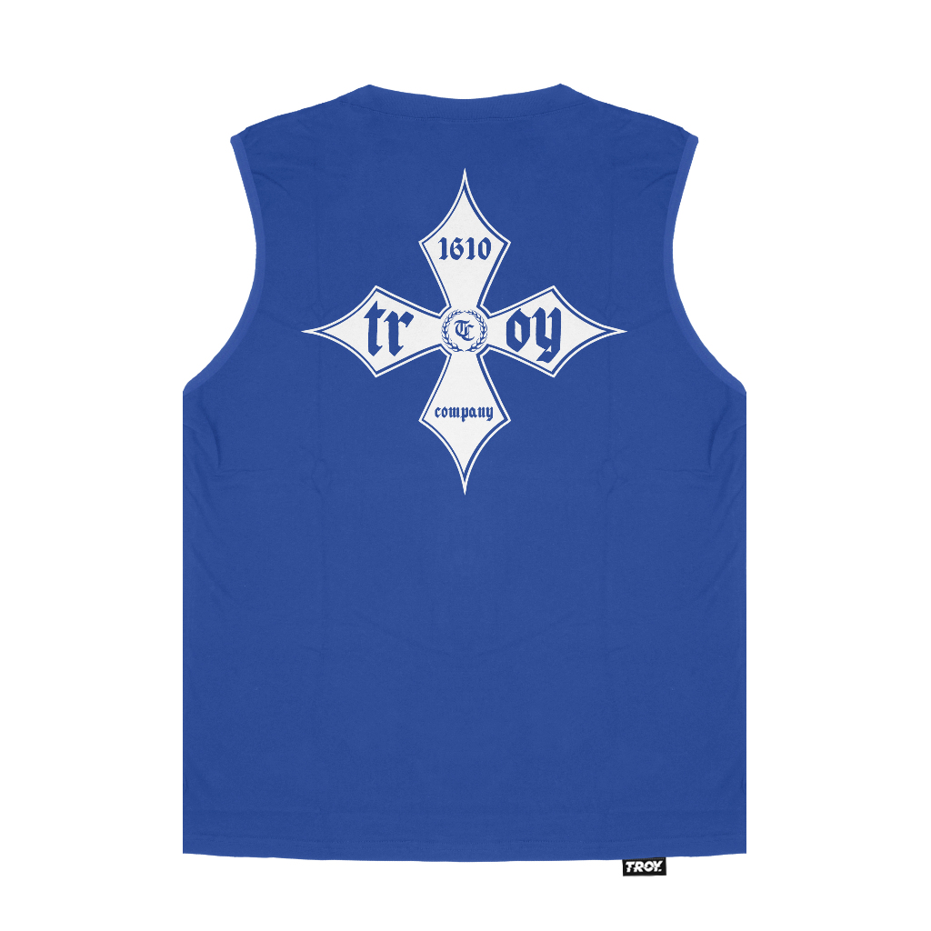 Troy Company Singlet Sleeveless Tshirt Royal Blue Et - Kaos Tanpa Lengan Biru Benhur TS 3168