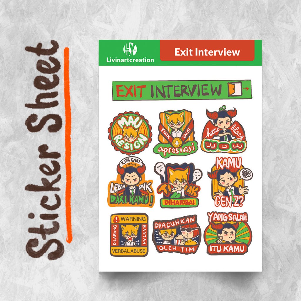 

Sticker Sheet - Exit Interview untuk Journal/Scrapbook/Diary gaya dekoratif washi tape