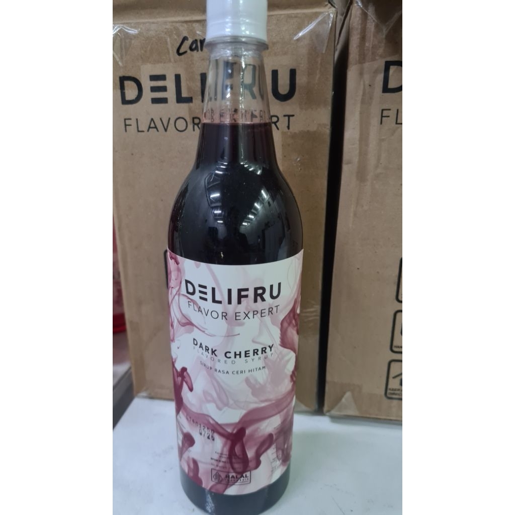 

syrup premium DELIFRU rasa dark cherry 1liter