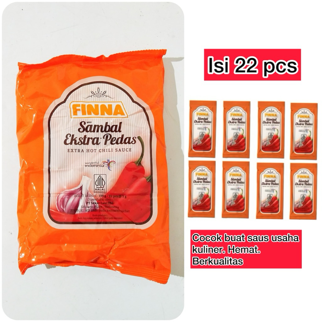 

Saus Sambal Finna Extra Pedas (Shachet) isi 22 pcs