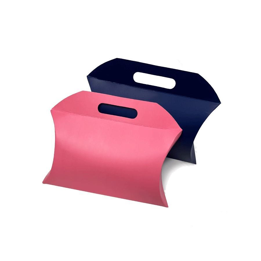 

(10pcs) Box Pillow Handle Kotak Kado Lucu Ukuran 23x15x4.5cm Warna Putih Navy Dan Pink