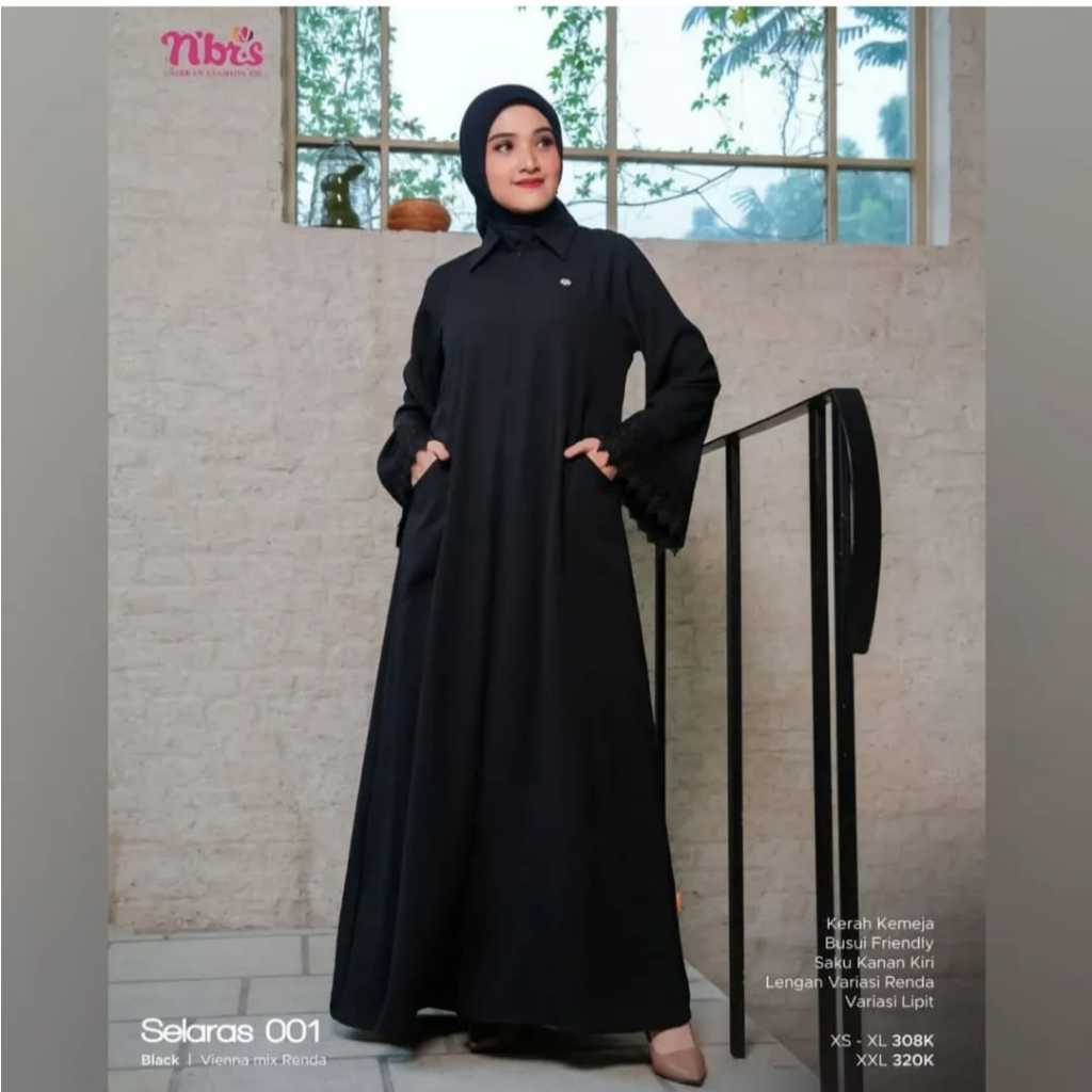 GAMIS SELARAS 001 NIBRAS GAMIS HITAM NBRS SELARAS 001 TERBARU GAMIS HITAM NIBRAS