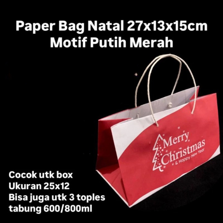 

Paperbag Merah Spesial Natal Merry Christmas Tas Hampers 27x13x15cm