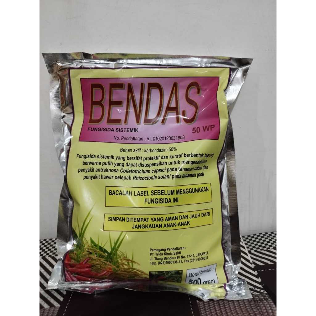 

BENDAS 50 WP 500 gram Fungisida Sistemik Bahan aktif : karbendazim