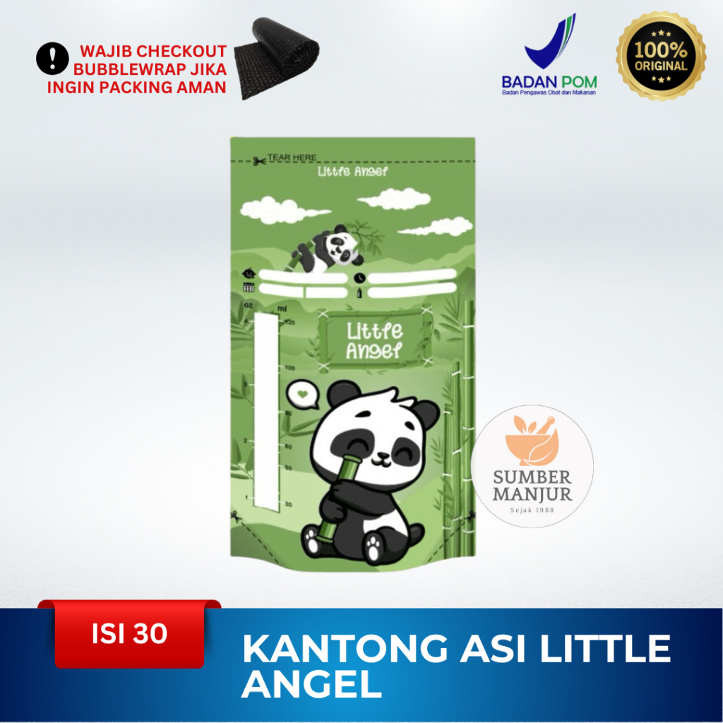 KANTONG ASI LITTLE ANGEL 120ML BREAST MILK STORAGE BAG SENSOR THERMAL 30PCS ASI