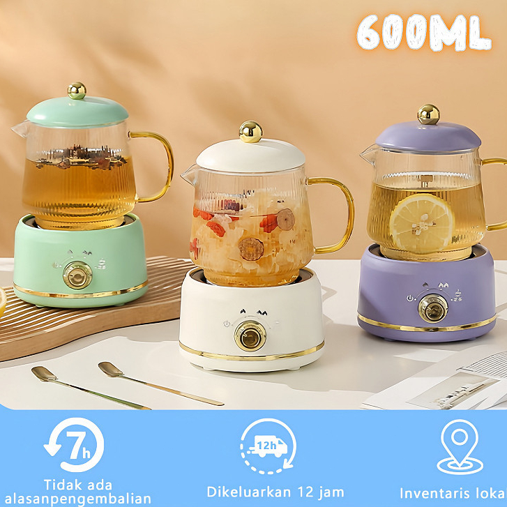 CODTeko Listrik pemanas Air Multifungsi Pemanas Tea Pot Termos Ketel Air Panas Mini Portable Cod
