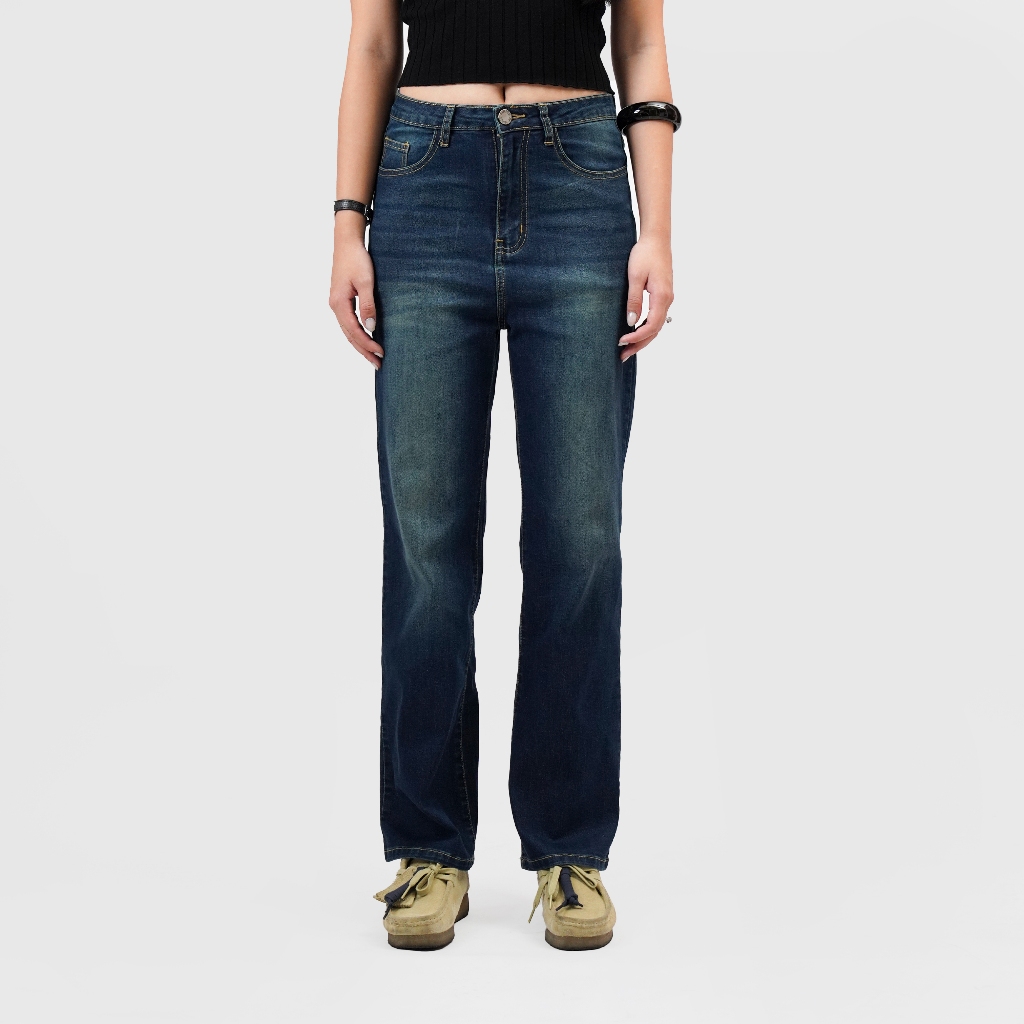 Amigos de Nimes - Basica Women Straight Strecht - Blue Denim Jeans