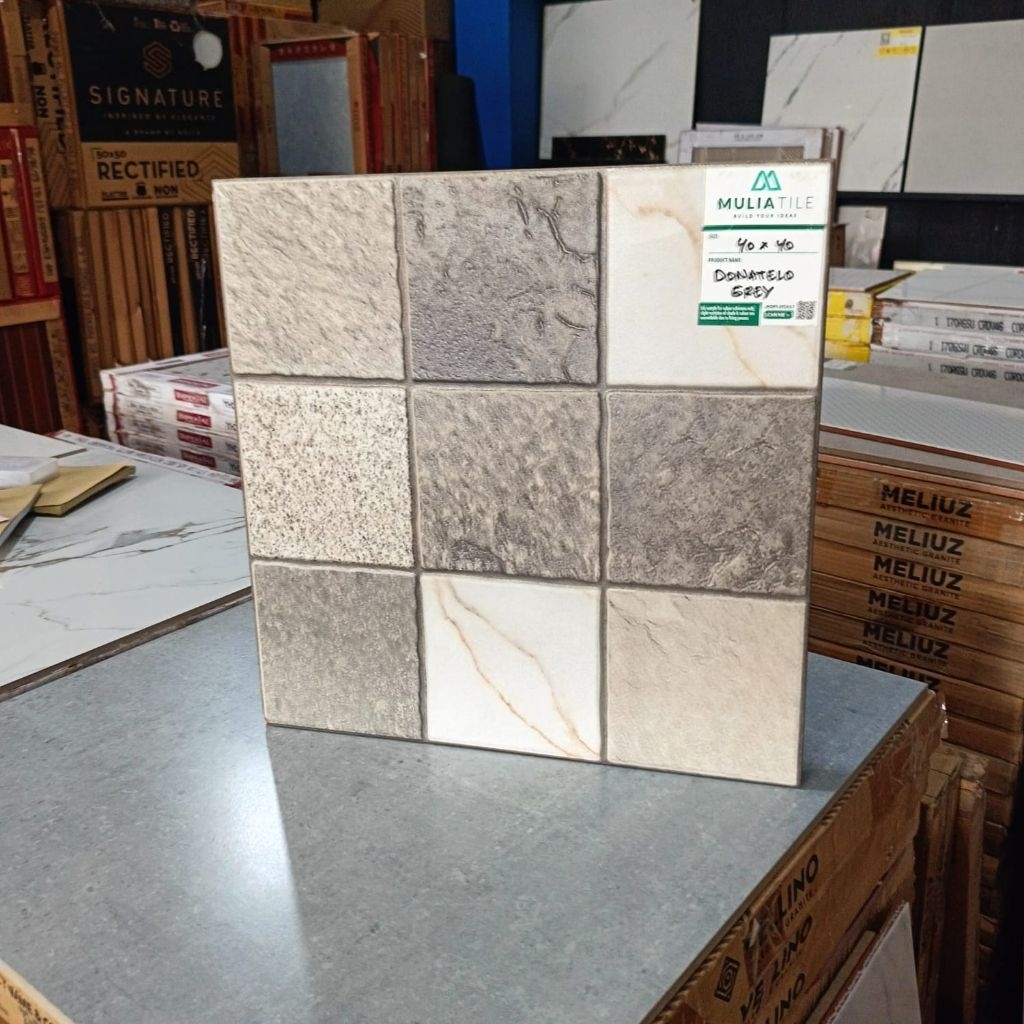 keramik lantai 40x40.Donatelo Grey/Mulia tile