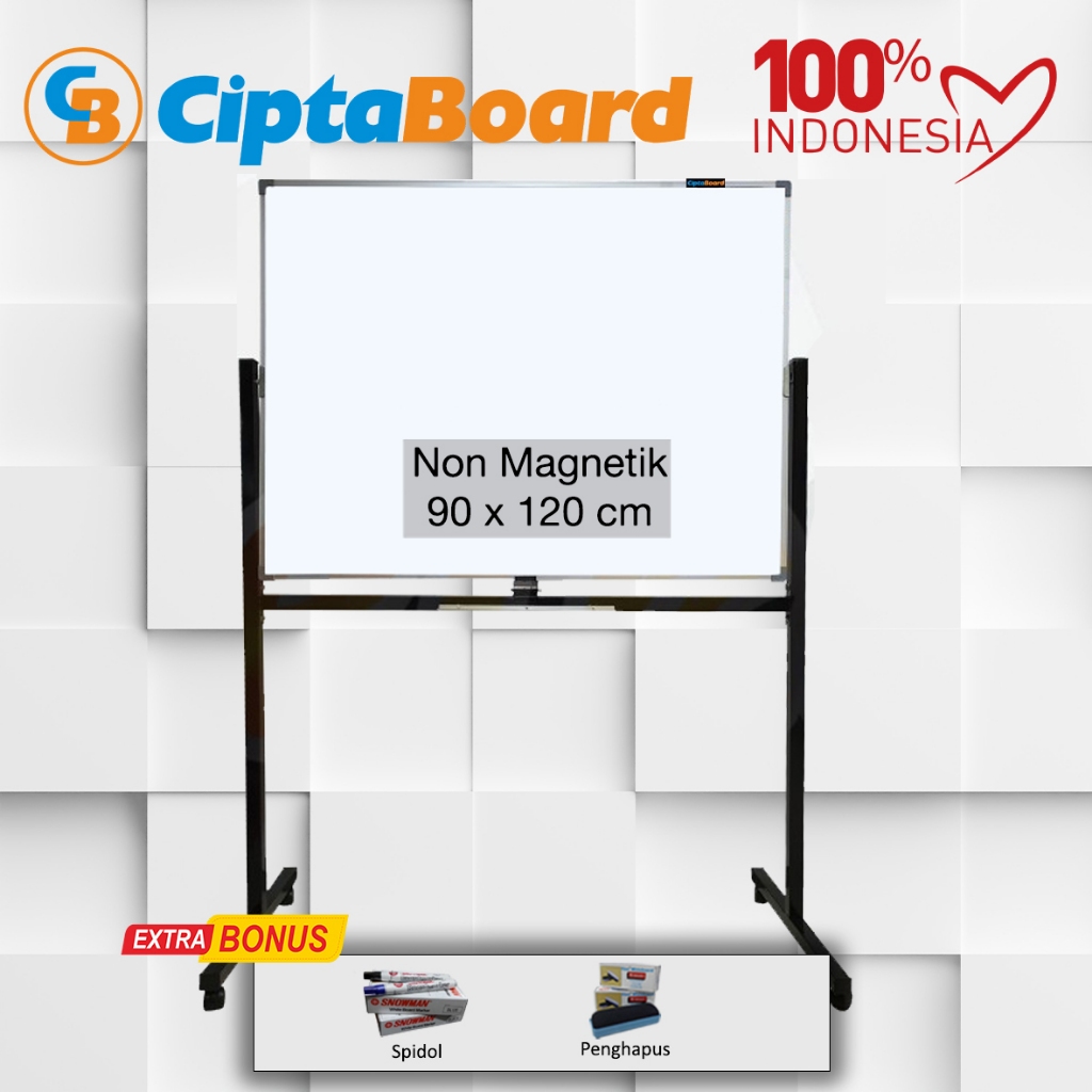 

Papan board / Whiteboard / Mading / Whiteboard Stand Singleface Non Magnet 90 x 120 cm