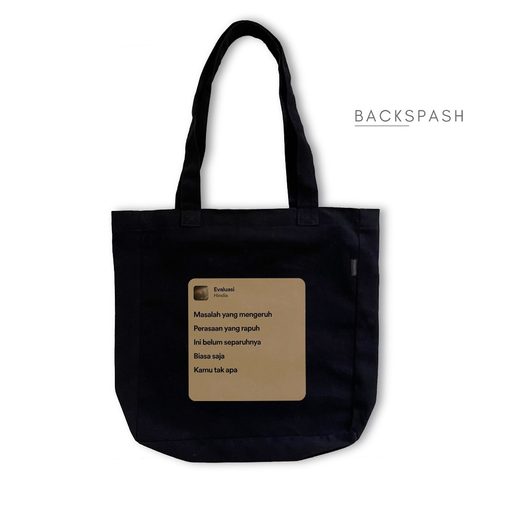 Tote bag Kanvas Hitam Resleting Band Hindia H3 - Tas Totebag Kuliah Pria Wanita TKH