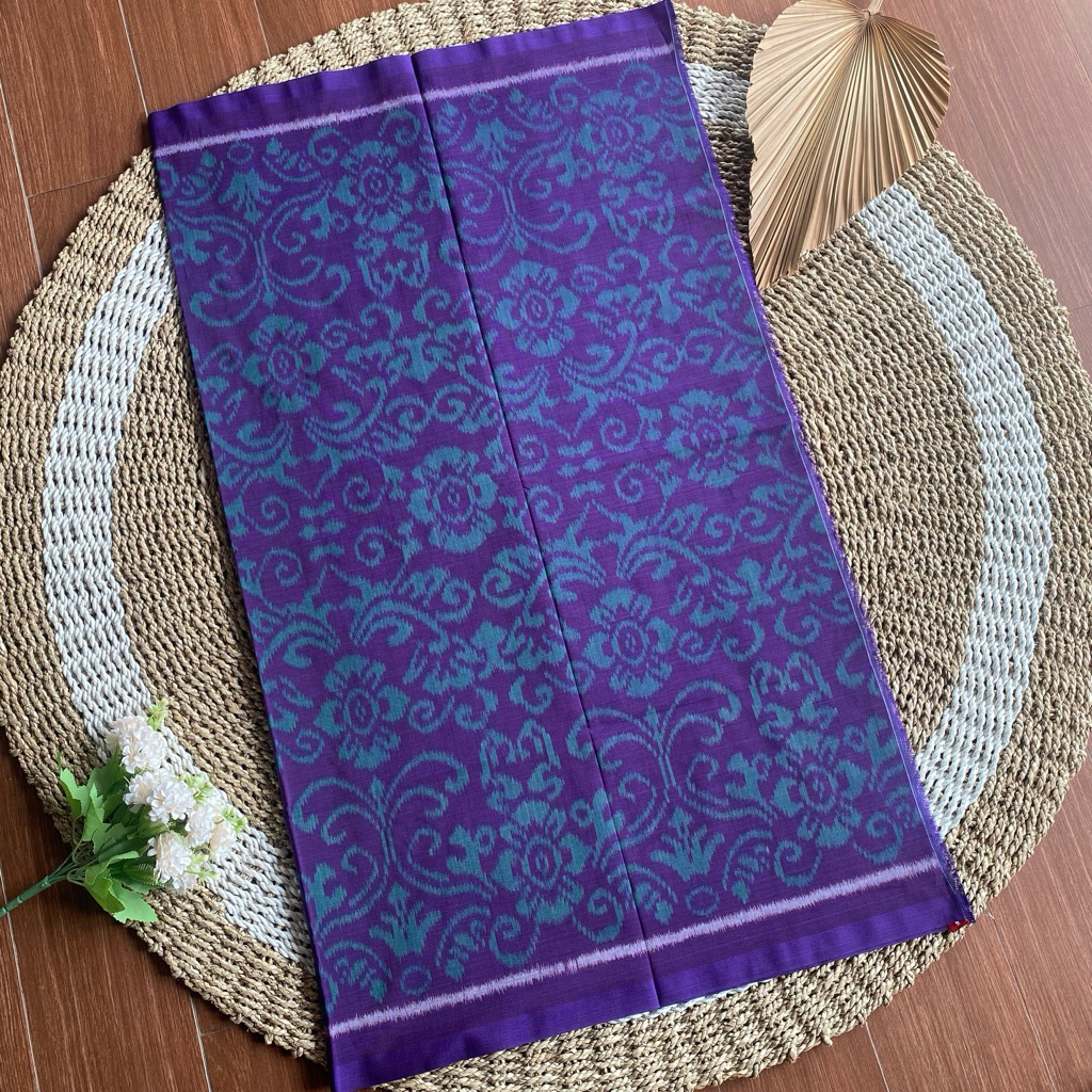 KAIN TENUN ENDEK MOTIF PATRA UNGU BIRU GRINGSING