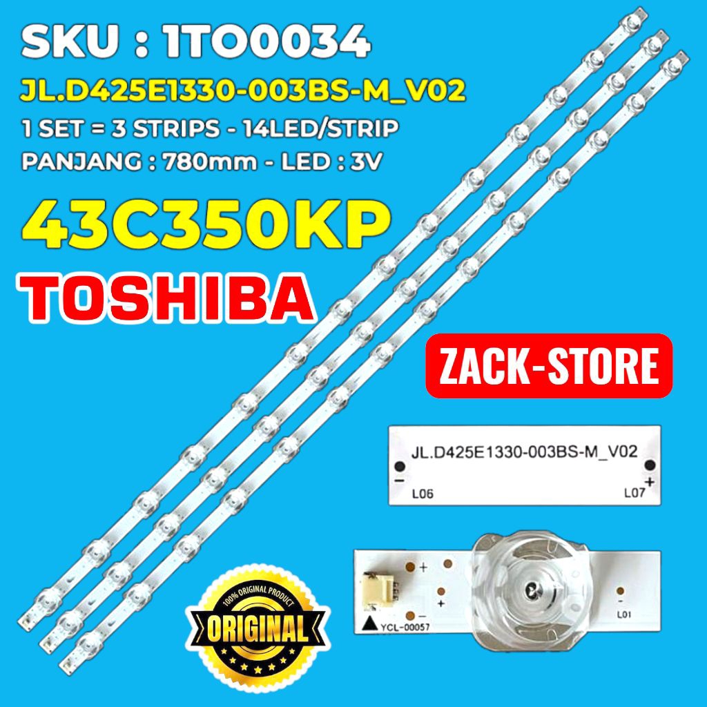 BACKLIGHT TV TOSHIBA 43 INC 43C350KP 43C350 KP