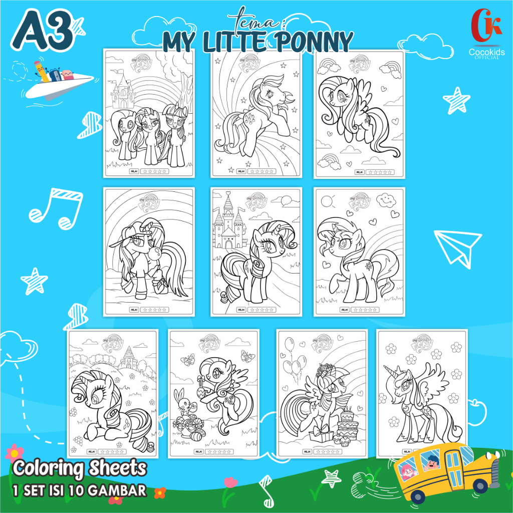 

(MY LITLE PONNY 01) KERTAS MEWARNAI ANAK A3 SERIES 1 - LEMBAR MEWARNAI ANAK PAUD/TK/SD