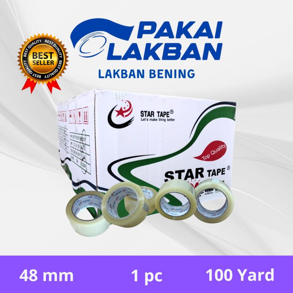 

PAKAILAKBAN Lakban Bening Ukr 48 MM x 100 Yard 1 pc. Tebal Berkualitas tidak mudah putus