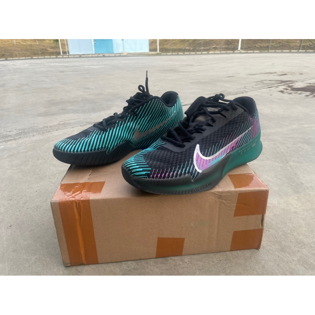 Sepatu Tenis Nike Vapor 11 Attack PRM Black Deep Jungle Size 43 Insole 27,5 cm (Second)