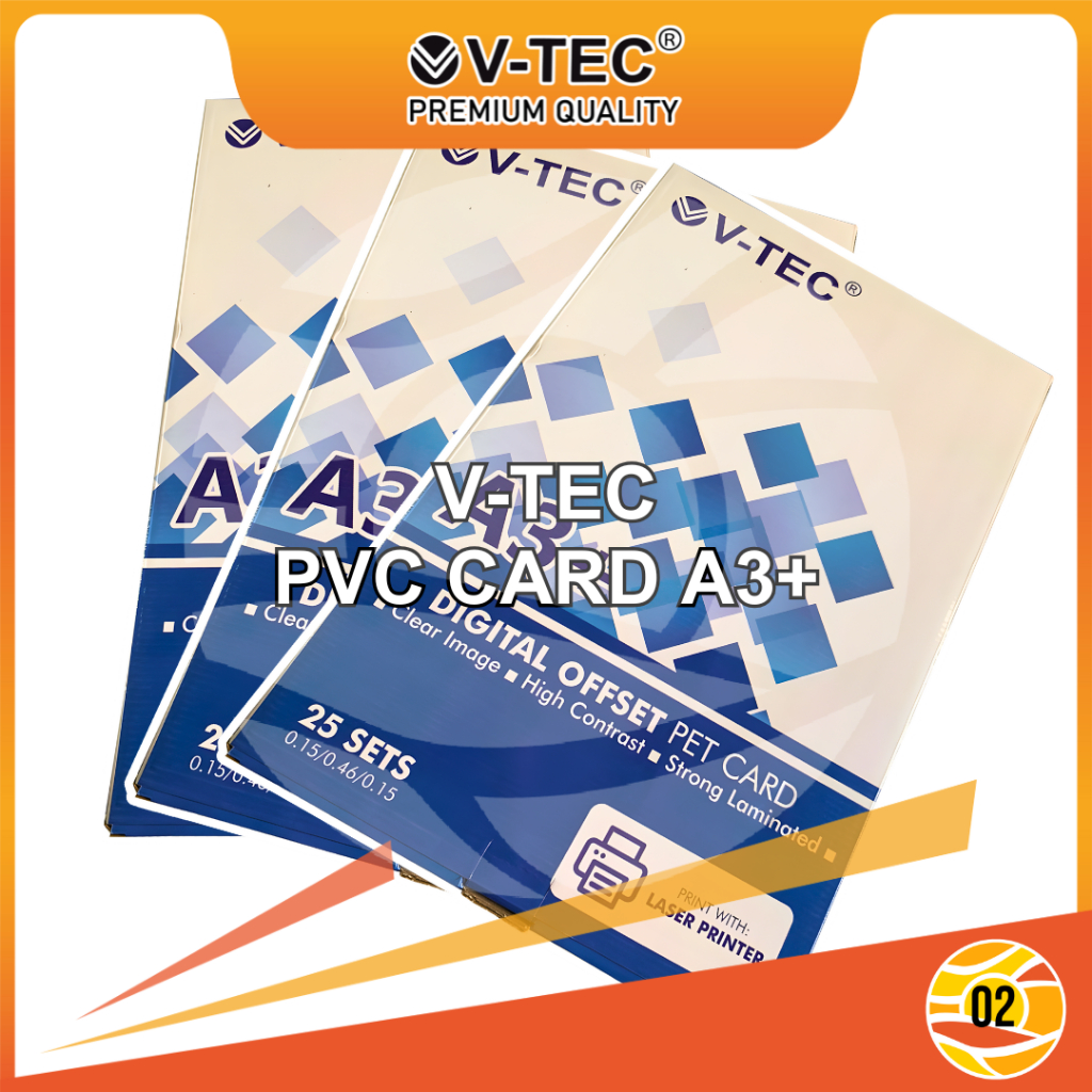

VTEC PVC ID Card PET Instant Laser A3+ Digital Print ID Card 3 Layers 0.76mm - Instant/Sameday