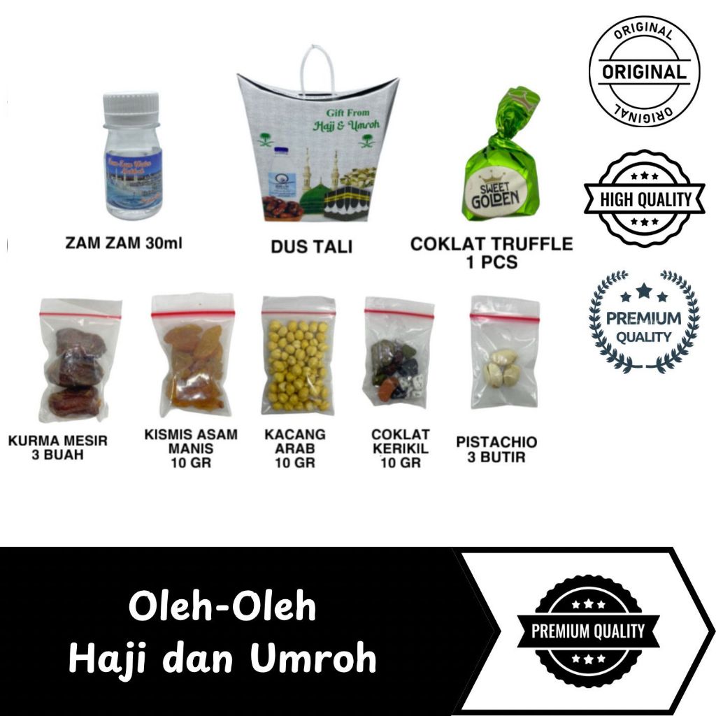 Oleh-Oleh Haji dan Umroh Dus Tengteng Paket Komplit Premium Kurma Mesir Kacang Arab Cokelat Kerikil