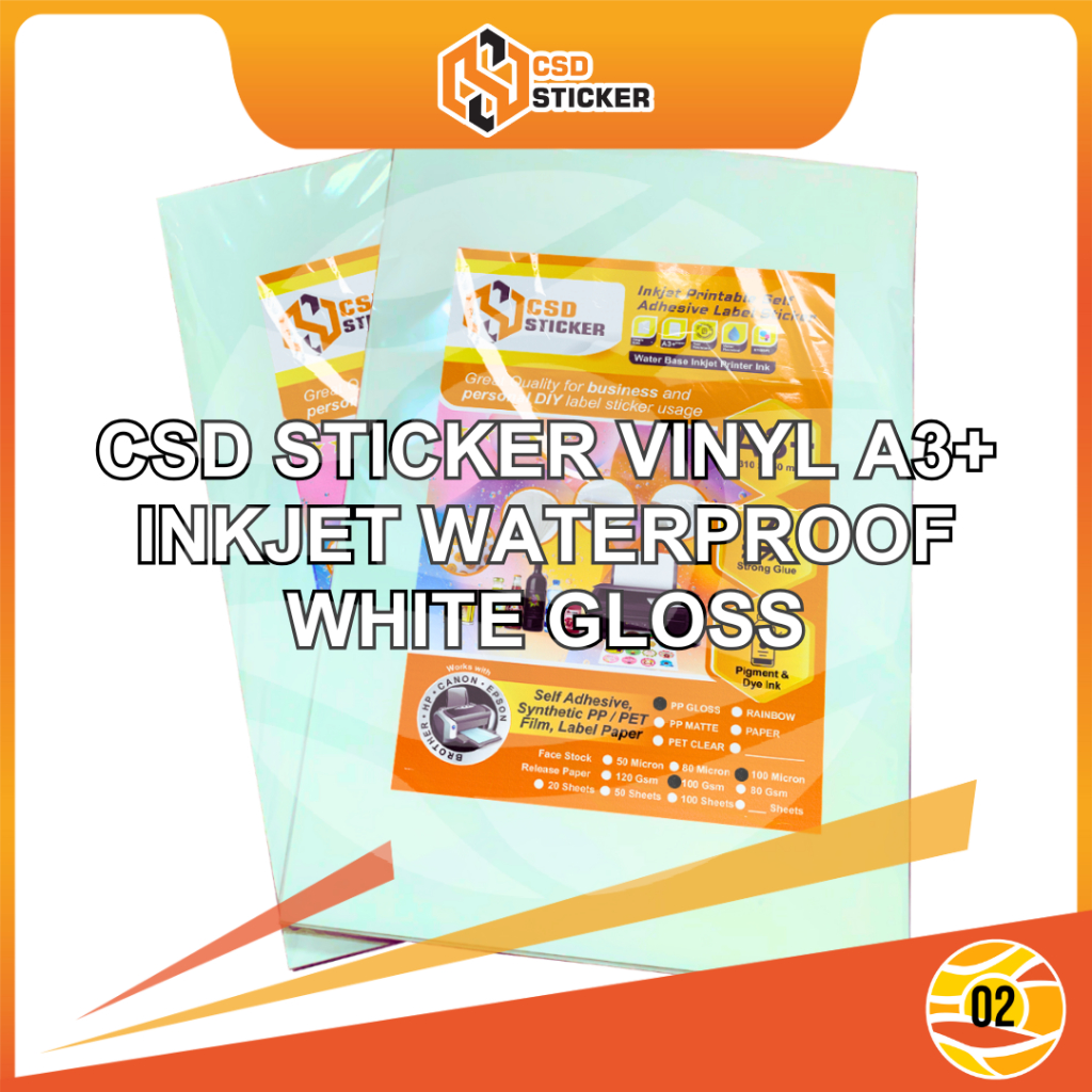 

Clearance Sale CSD Sticker Vinyl Print Inkjet A3+ Stiker Label Waterproof Anti Air - Mix