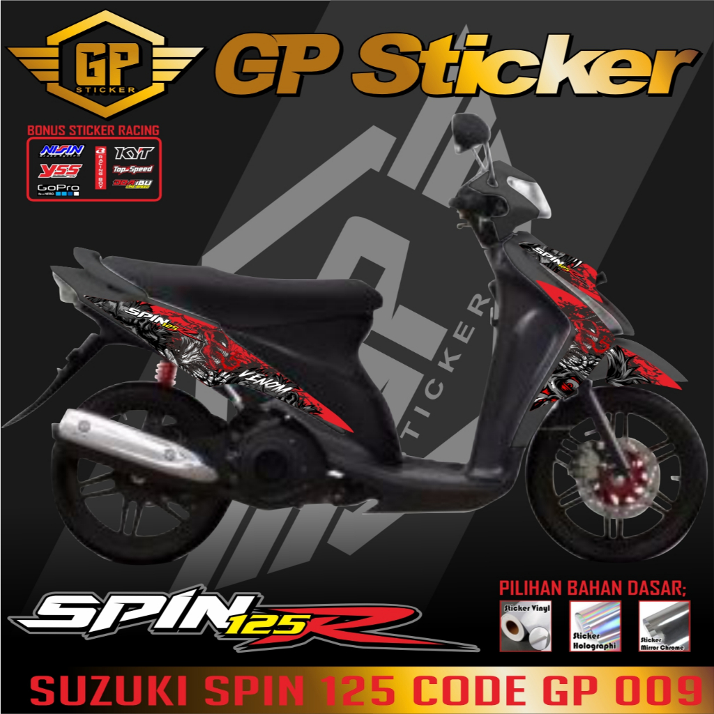 STRIPING SPIN 125 SR MOTIF  SPIN 125 / SR  SPIN STIKER / STICKER / STRIPING SUZUKI SPIN CODE GP 009
