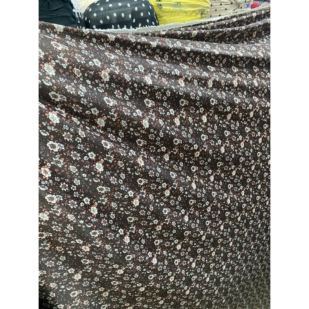 Kain Satin Silk - Silk Premium - Satin Silk Motif - Dress Silk - Meteran