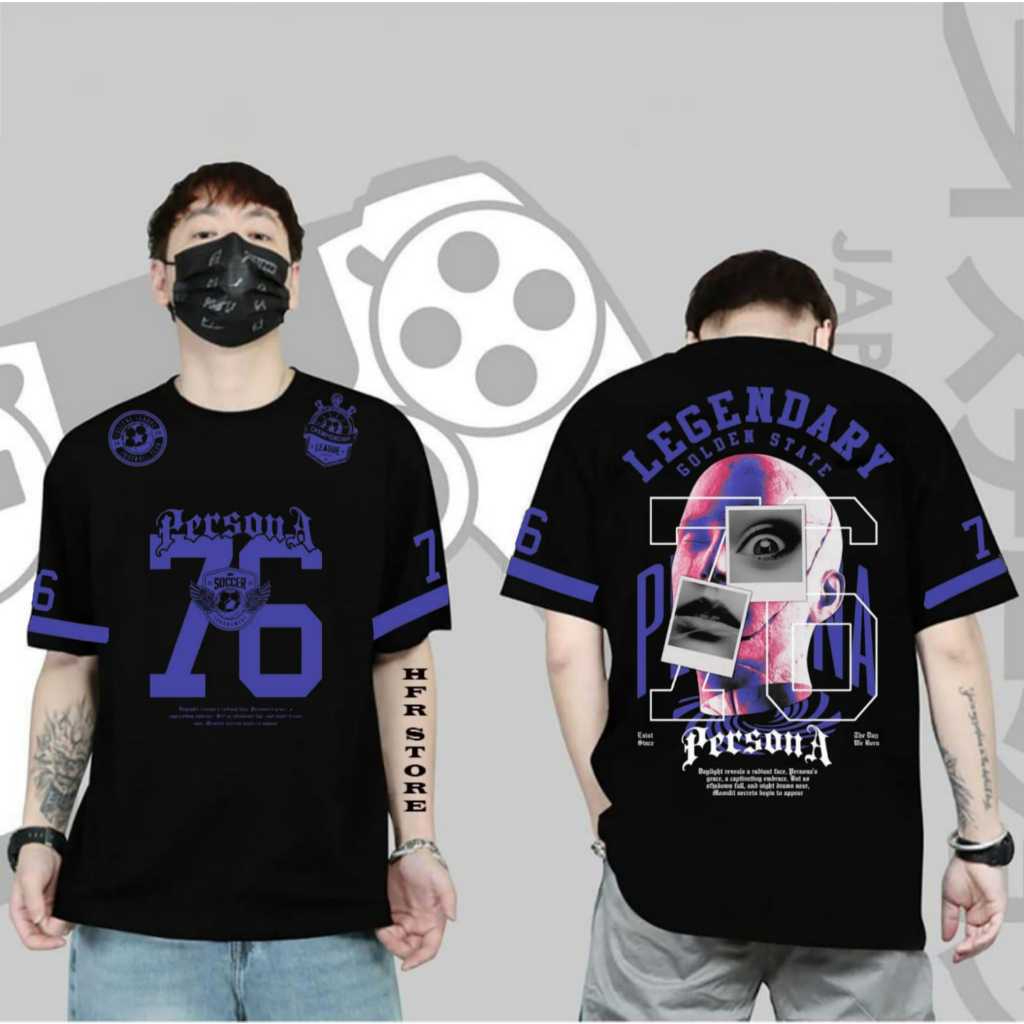 BAJU KAOS DISTRO T-SHIRT MOTIF 76 PERSONA/ATASAN WANITA PRIA KEKINIAN TERLARIS TERMURAH/KAOS TRENDY/