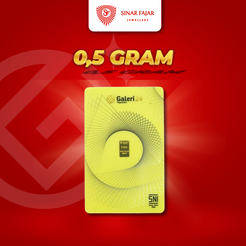 Emas Batangan Galeri 24 0.5 gram - Emas Galeri 24 (kemasan lama)