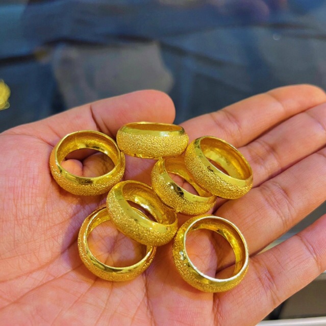 cincin bulat kawin Lapis Emas 24krt Crum Emas Muda  6 gram Cincin Cewek Replika Premium Gold