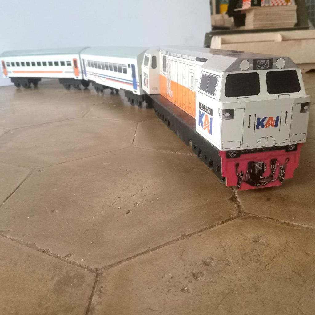 Paket Mainan Kereta Api CC206 + 2Gerbong