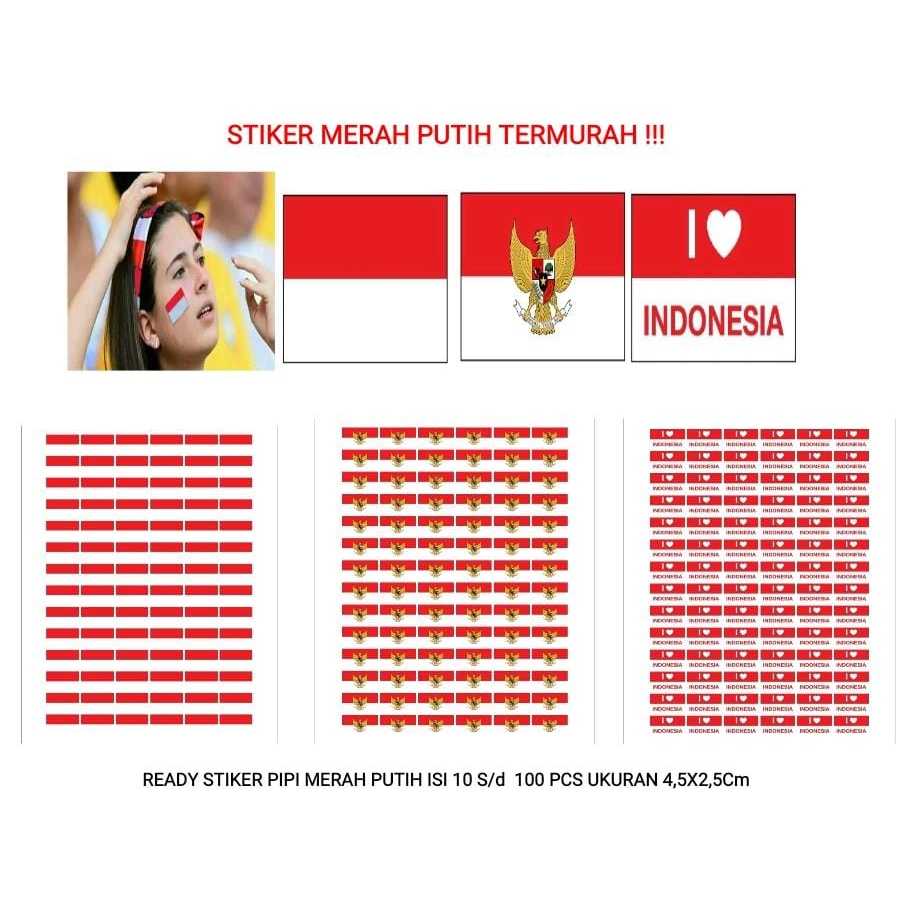 

STIKER PIPI BENDERA INDONESIA/STIKER BENDERA GARUDA/STIKER PIPI 17 AGUSTUSAN
