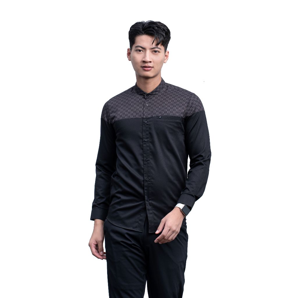 Hazim Long- Fadkhera Official Baju Koko Pria Dewasa Lengan Panjang