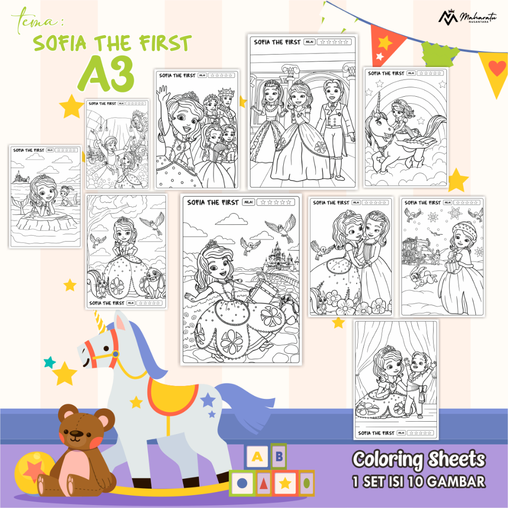 

[TEMA KARTUN] KERTAS MEWARNAI UNTUK ANAK - KERTAS BER GAMBAR READY STOCK A3 - COLORING SHEETS