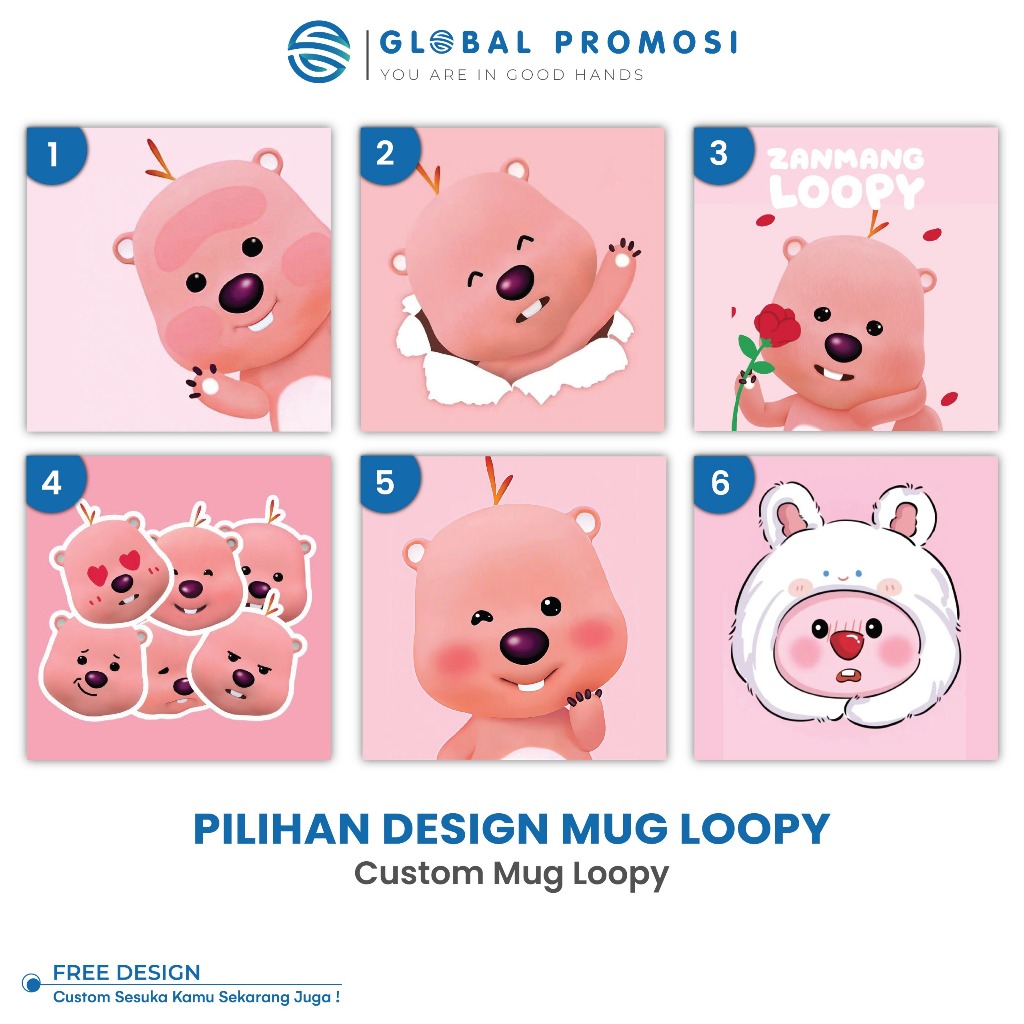 Pilihan Desain Tema Loopy Untuk Custom MUG Dan Tumbler