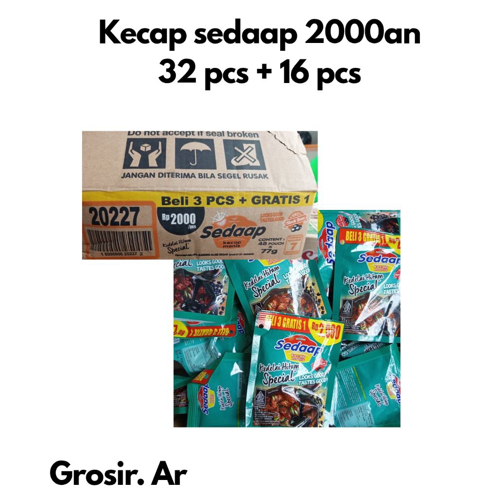 

kecap sedaap 1 karton isi 32 + 16 pcs