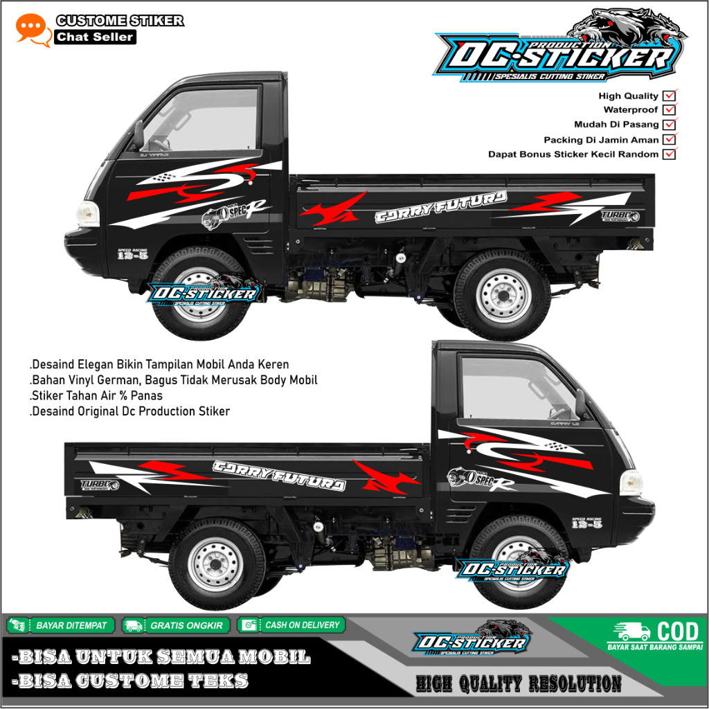 Stiker Cutting Mobil Pickup Futura Stiker Jet Pickup Futura Stiker Variasi Mobil Pickup Carry Futura
