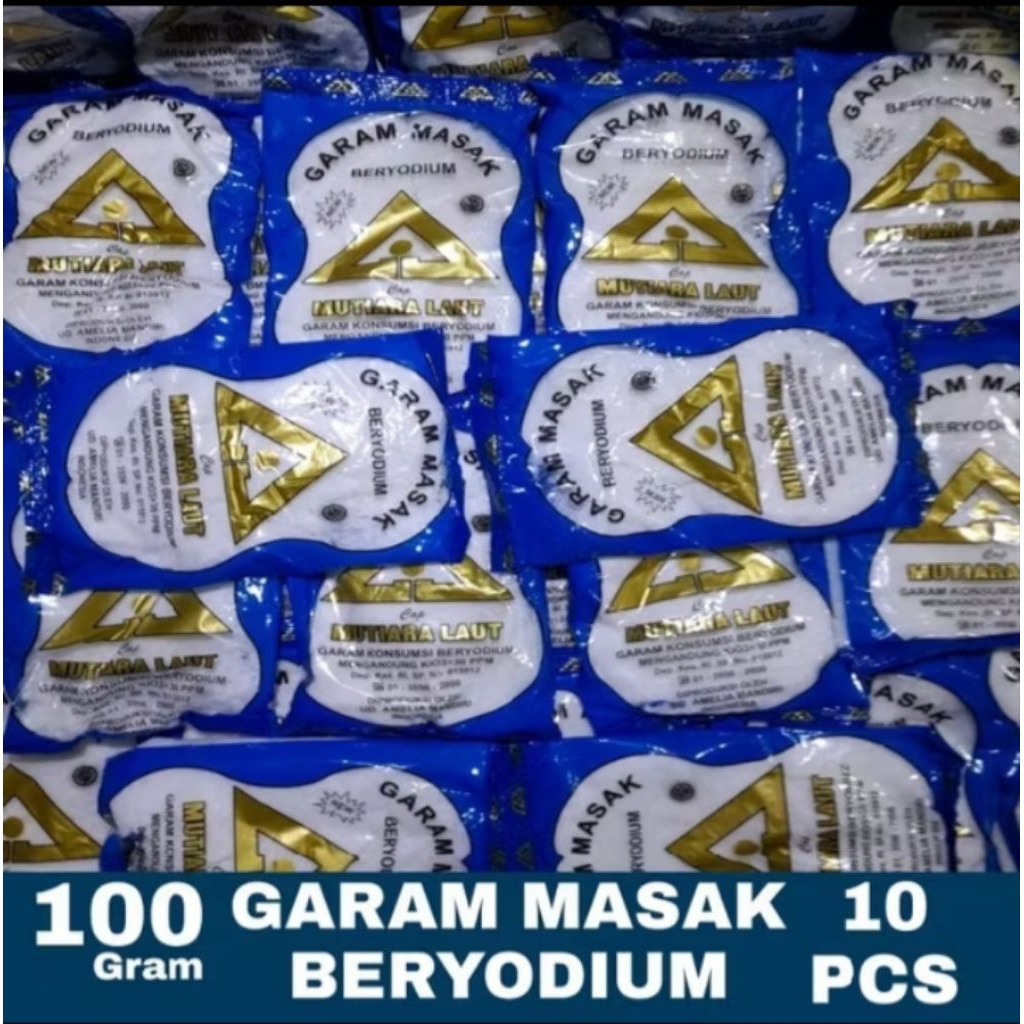 

Garam Dapur Isi 10pcs/100 gram/Garam Beryodium.