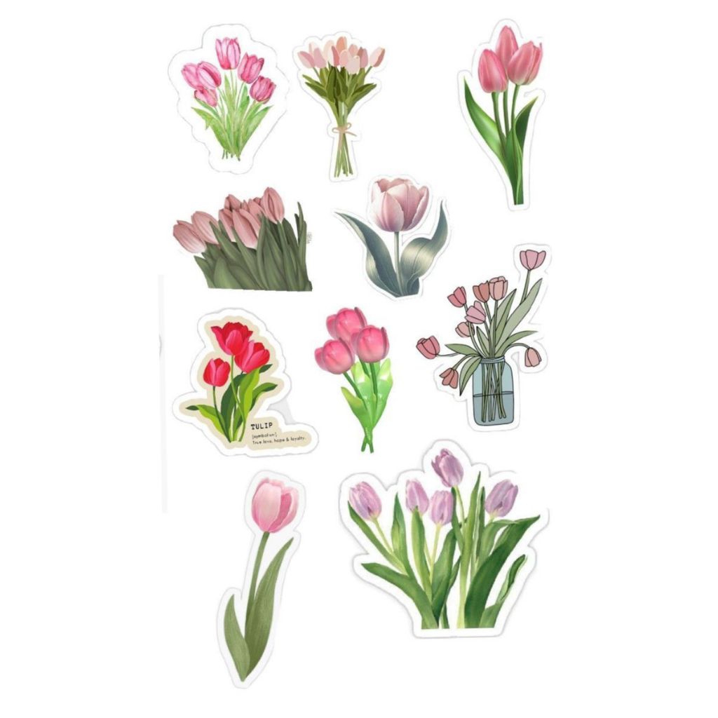 

Sticker flowers aesthetic for scarp book,handphone, laptop, anything else (10 pcs)