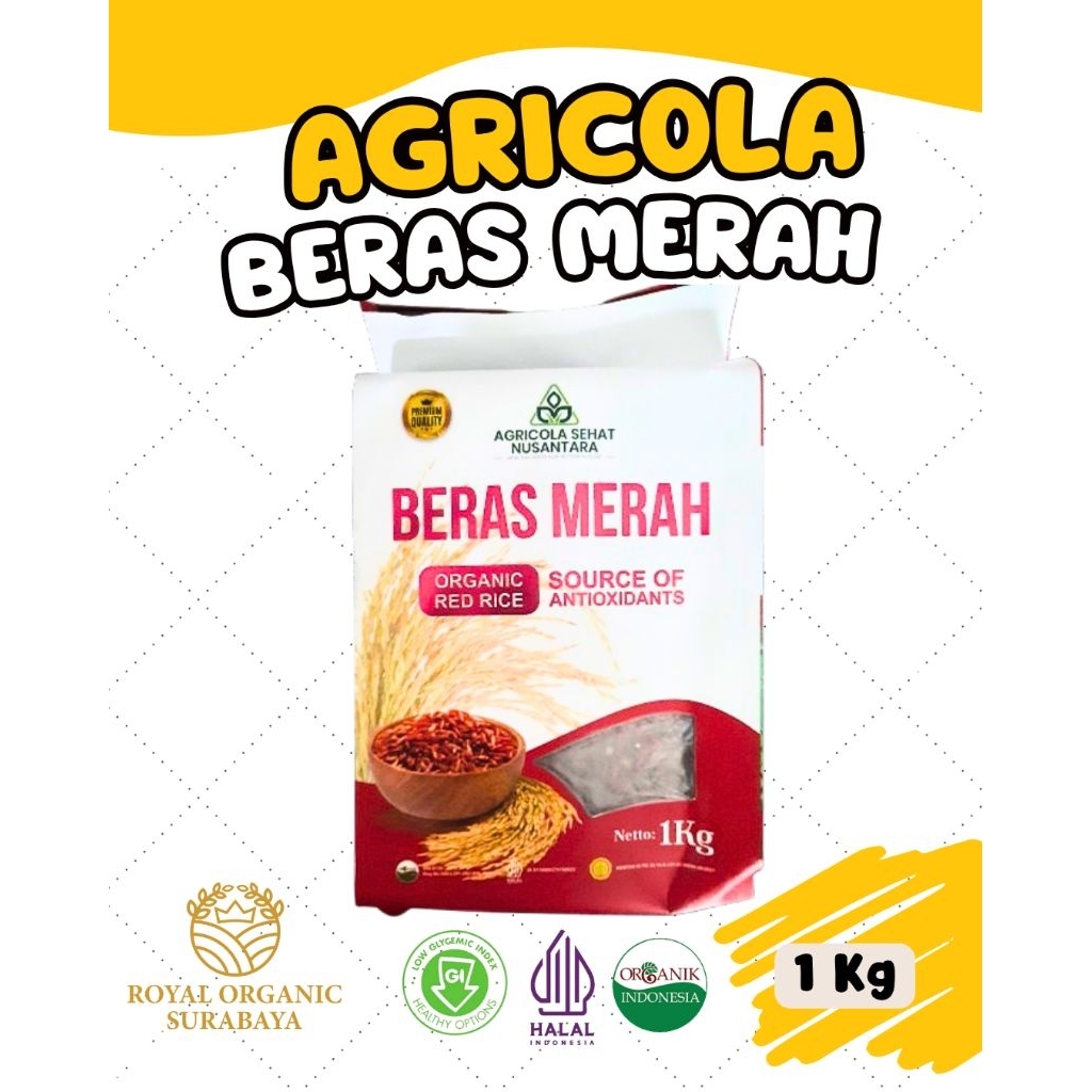 

Beras Merah Pulen untuk Diet, Organik, Premium,Kemasan vakum 1kg