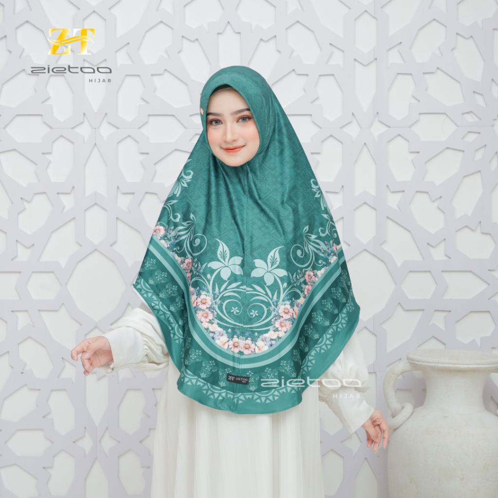 Zietoo hijab Instan Syar'i Jumbo Sublim Motif Alina Pet Kerudung Bergo Syari Terbaru 2025 Jilbab Pan