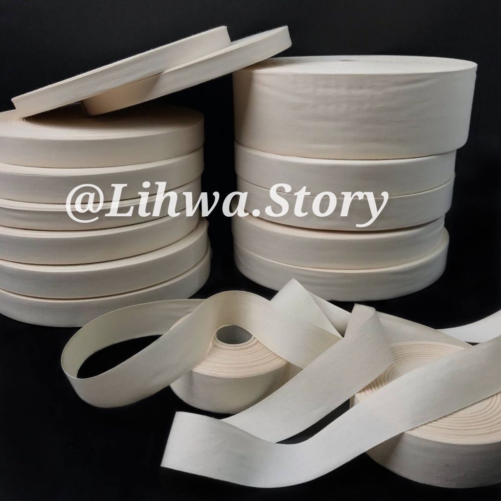 1 METER - LABEL PITA KATUN POLOS / PITA KATUN POLOS / PITA KATUN IMPORT