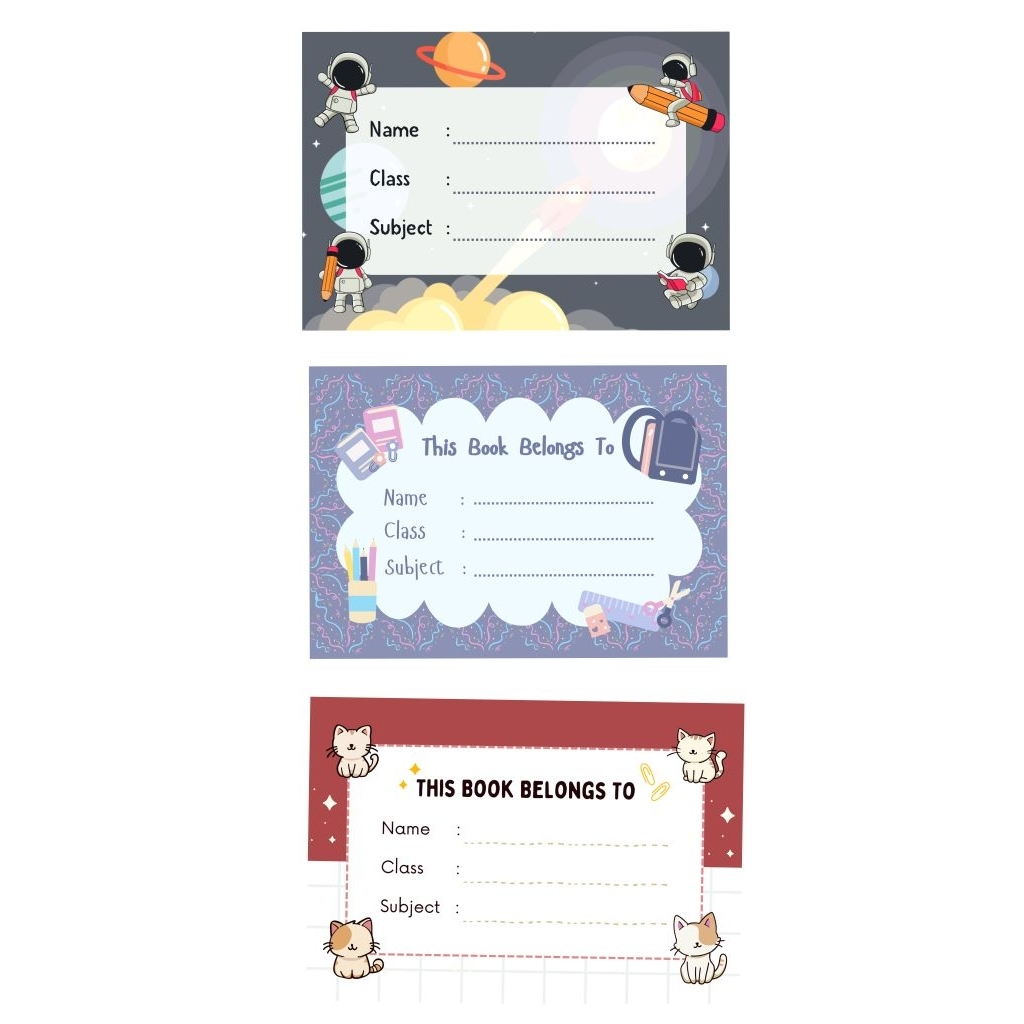 

STIKER LABEL NAMA (Nama sampul buku) isi 20 pcs