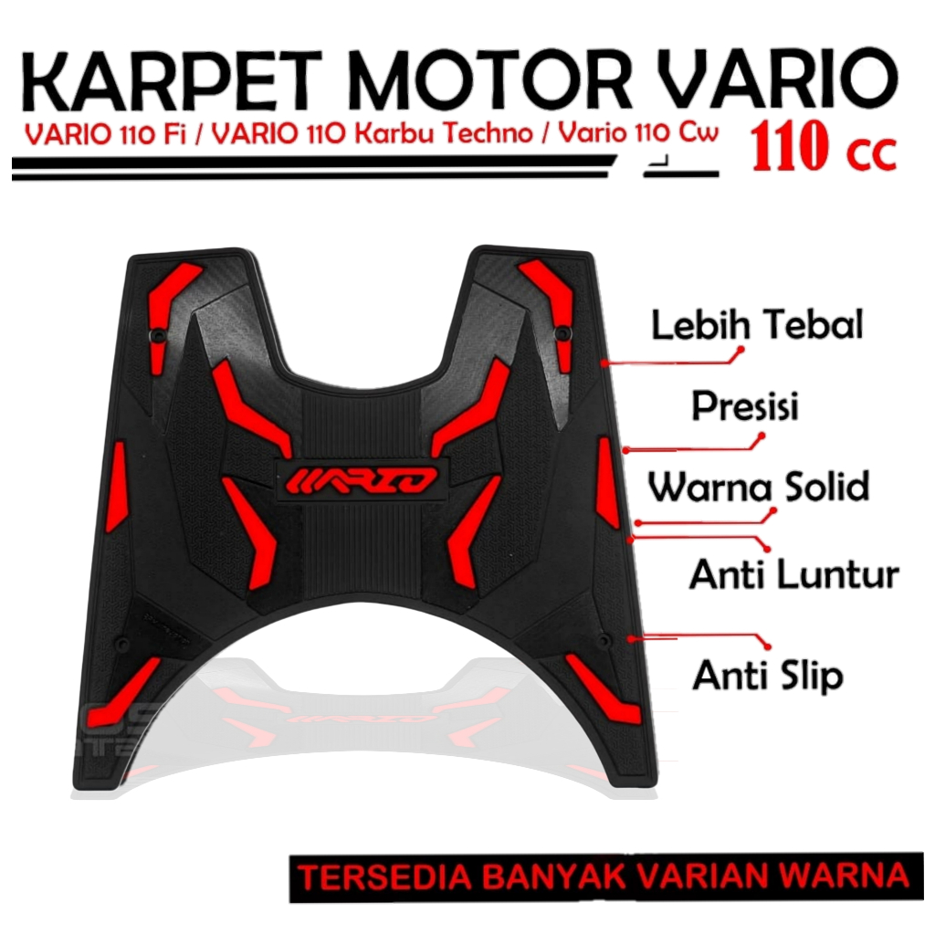 karpet Motor Vario FI 110 Tahun 2014-2019 Pijakan Kaki Motor Vario FI Aksesoris Motor Vario