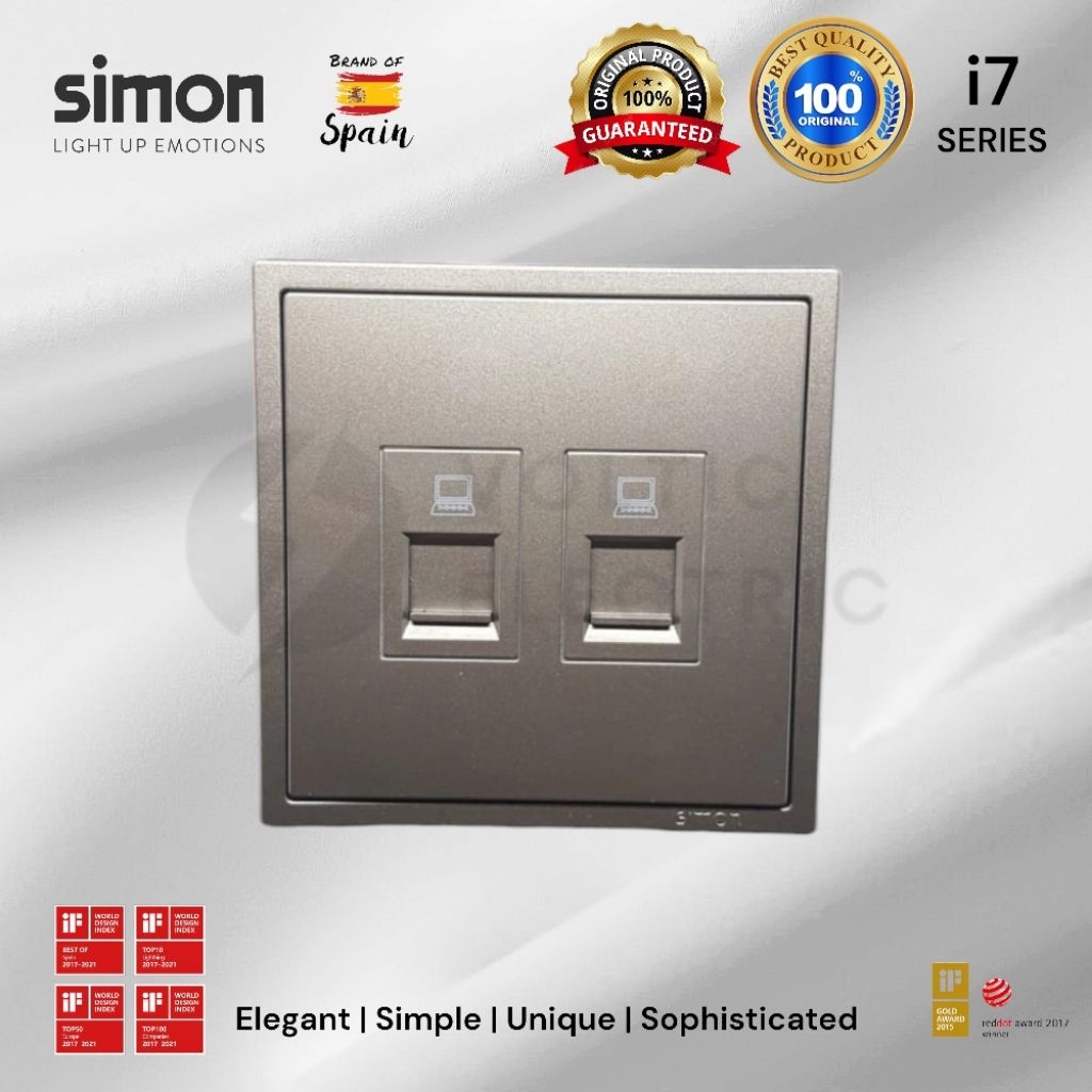 OUTLET DATA CAT6 DAN OUTLET DATA CAT6 SIMON I7 GREY TWIN DATA OUTLET CAT 6 SIMON 725228-61