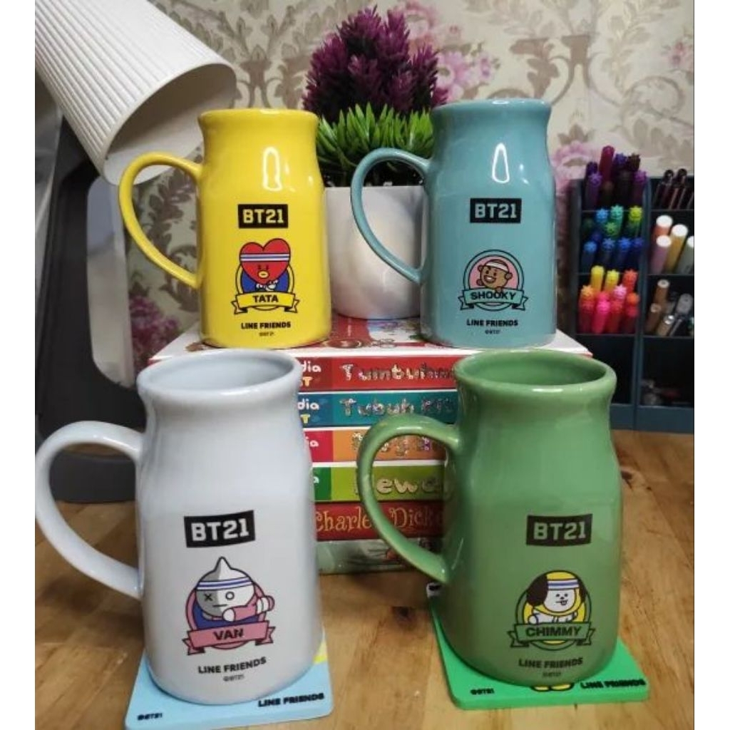 jual mug/cangkir enamel bt 21 milk life