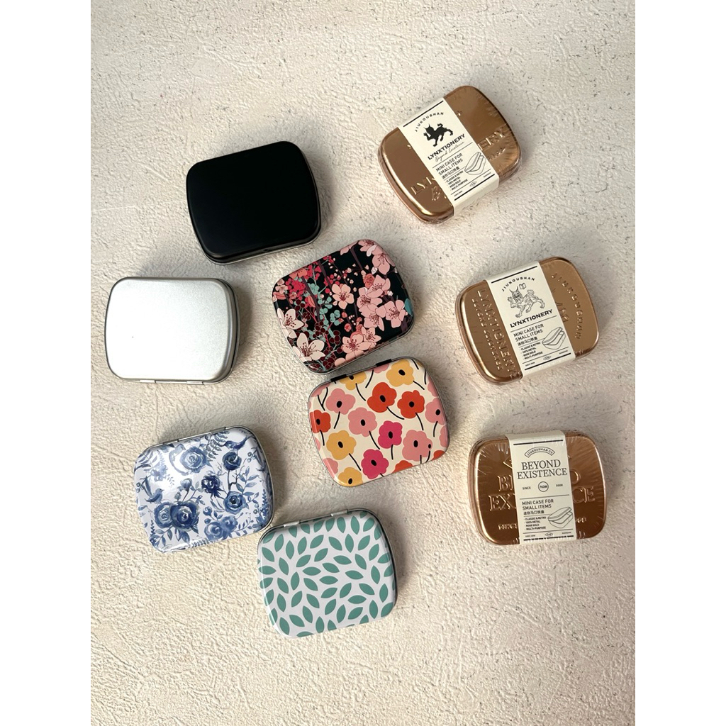 

mini metal tin case small case tempat cat air travel isi 12 24