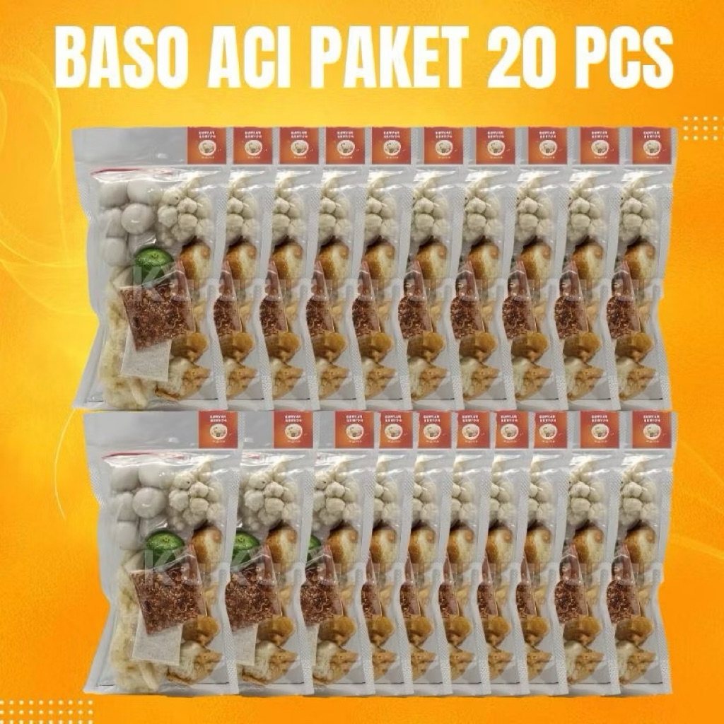 

[PAKET USAHA] BASO ACI 20 bungkus MURAH ISIAN LENGKAP BOCI BUMBU PERAS GURIH